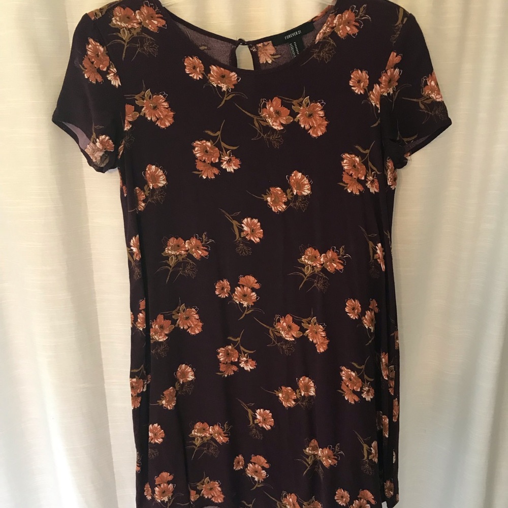 Forever 21 mini dress purple floral Medium